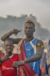 plemi Dinka w okolicach Dor - wieczr
